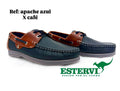 Mocasín Apache Cuero Azul x miel