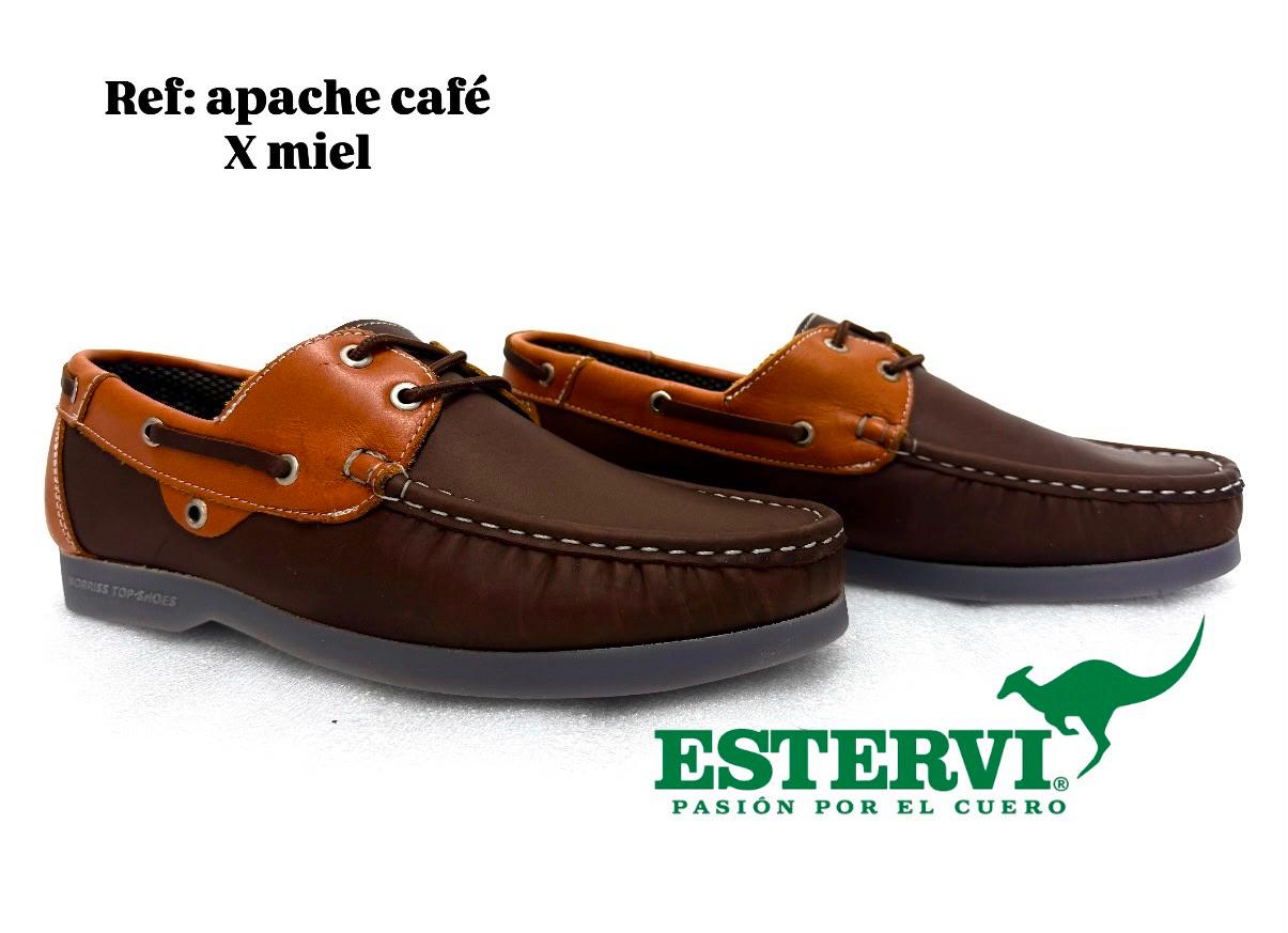 Mocasín Apache Cuero Café x miel