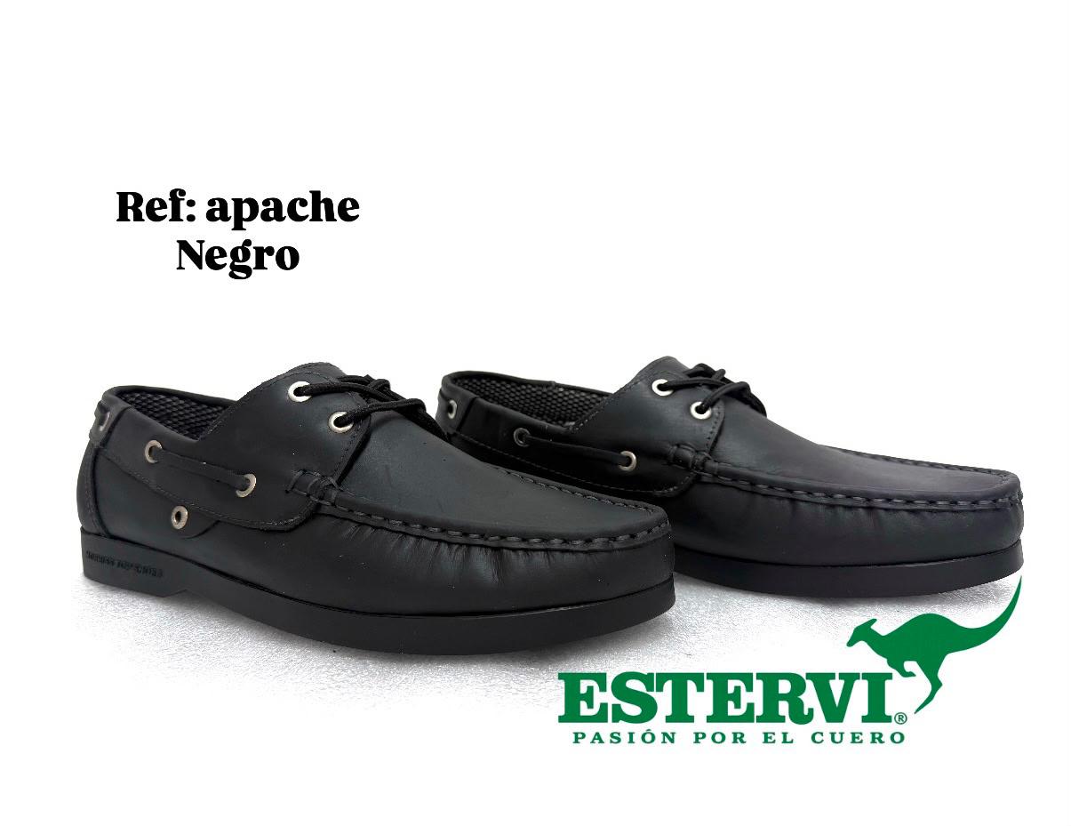 Mocasín Apache Cuero Negro