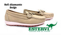 Mocasín Diamante Cuero Beige