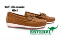 Mocasín Diamante Cuero Miel