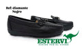 Mocasín Diamante Cuero Negro