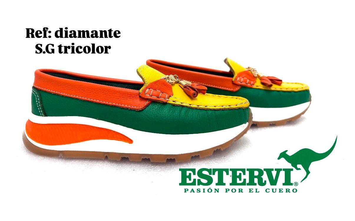 Mocasín Diamante Cuero Tricolor S.G