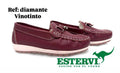 Mocasín Diamante Cuero Vinotinto