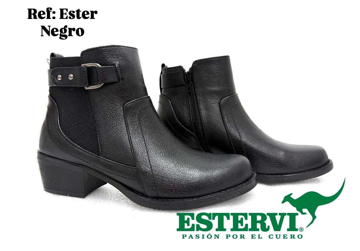 Botín Ester Cuero Negro