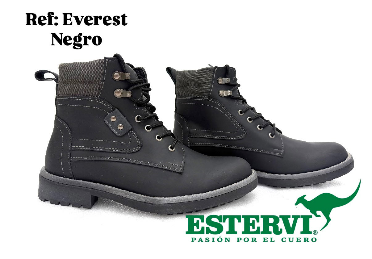Bota Everest Cuero Negro