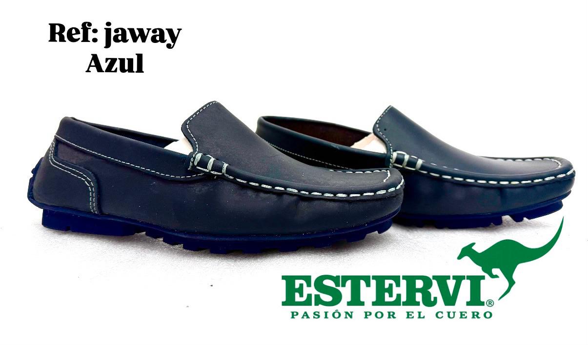 Mocasín Jaway Cuero Azul