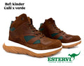 Bota Kinder Cuero Café x verde