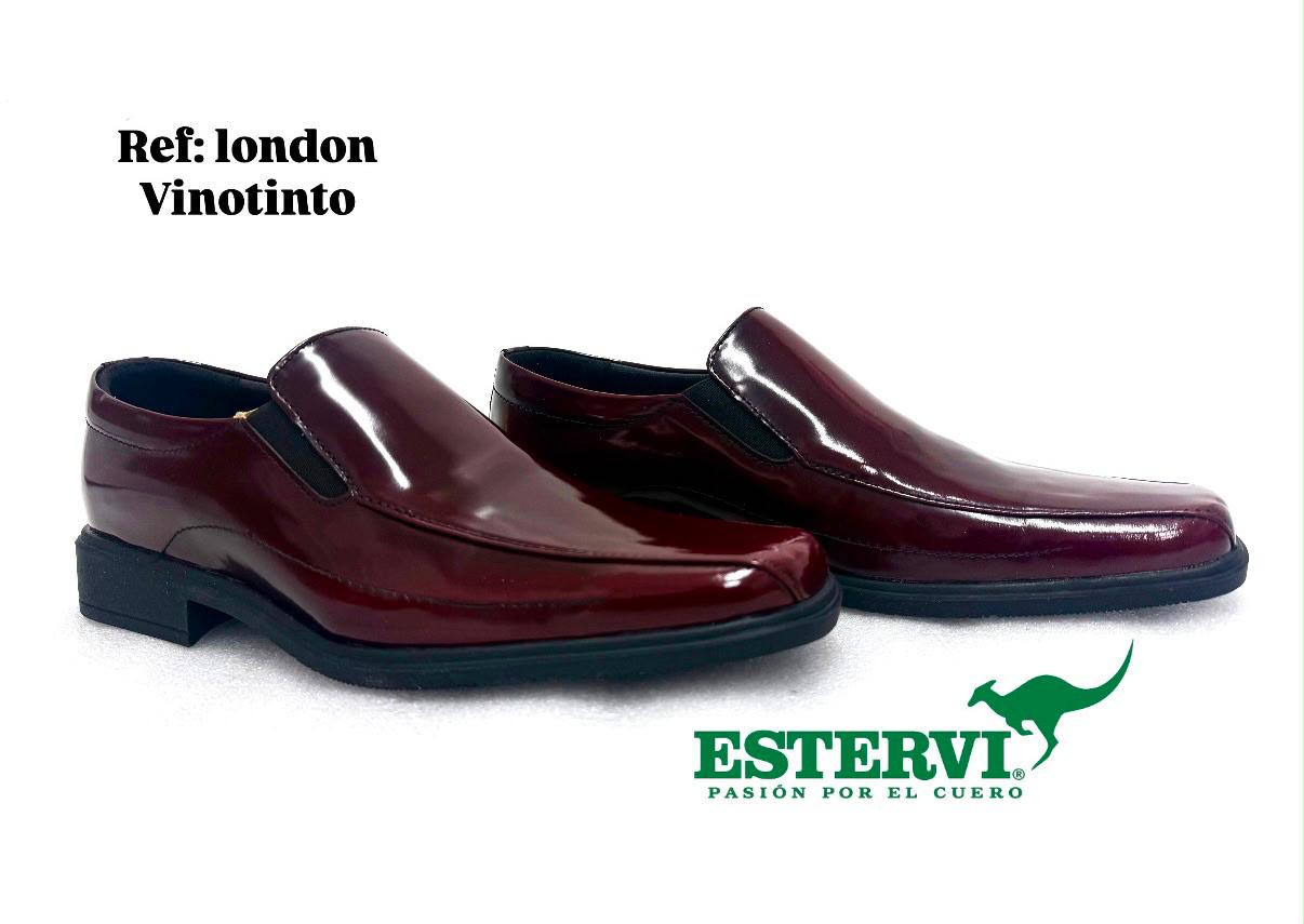 Zapato Mocasín London Cuero Vinotinto