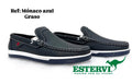 Mocasín Monaco Cuero Azul graso