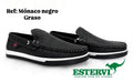 Mocasín Monaco Cuero Negro graso