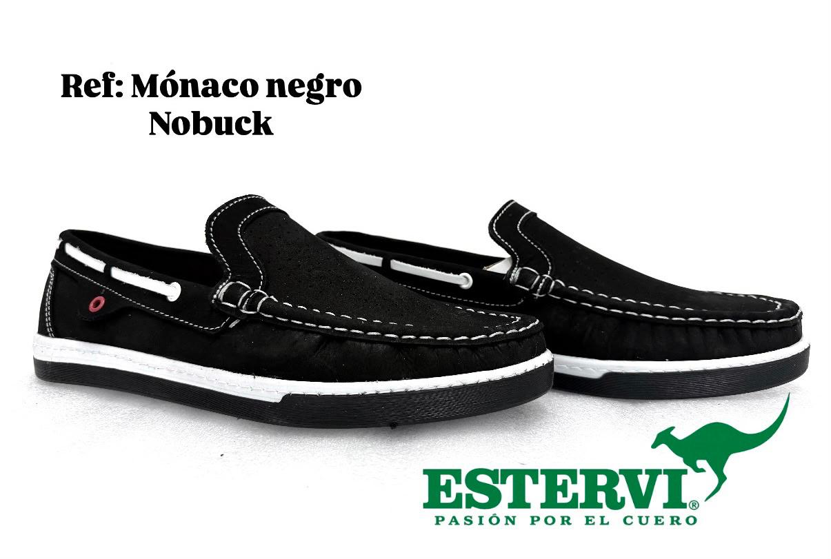 Mocasín Monaco Cuero Negro nobuk