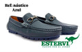 Mocasín Náutico Cuero Azul