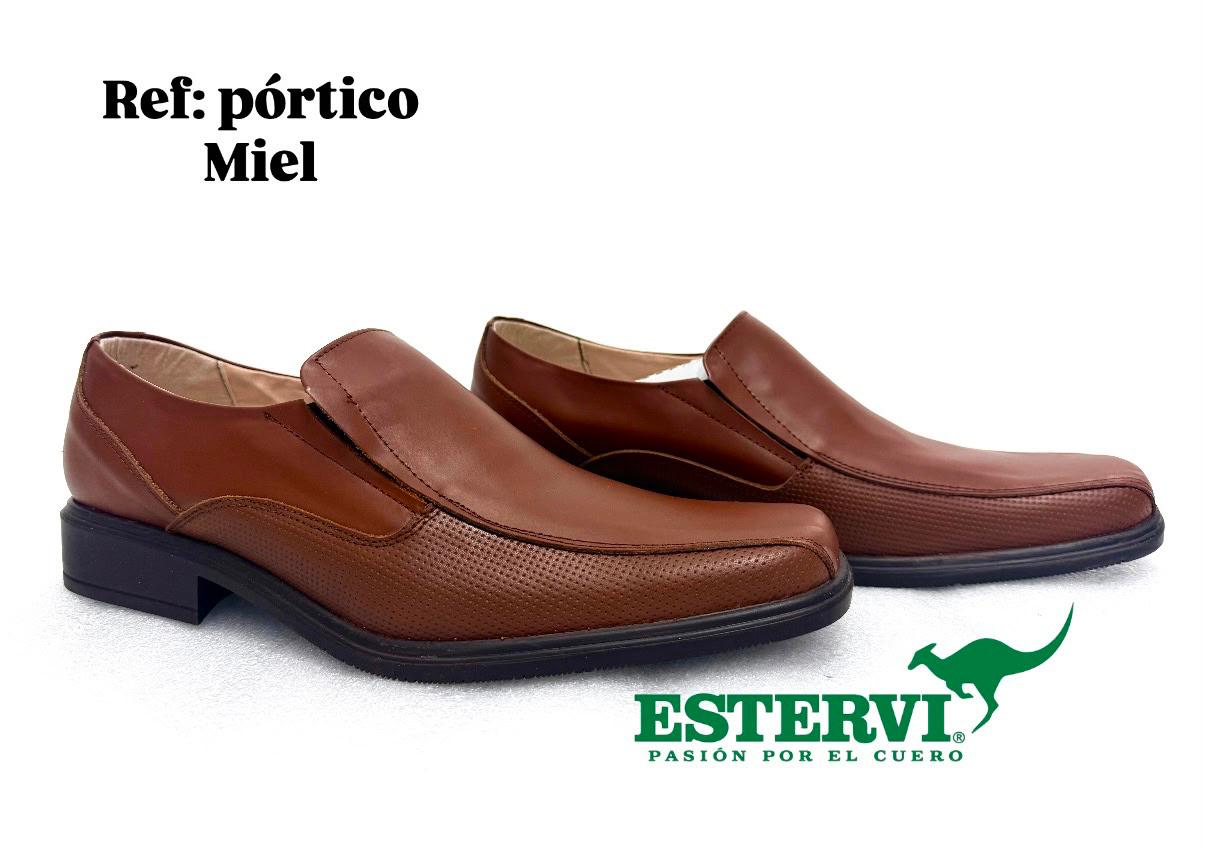 Zapato Mocasín Pórtico Cuero Miel