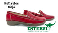 Mocasín Roles Cuero Rojo