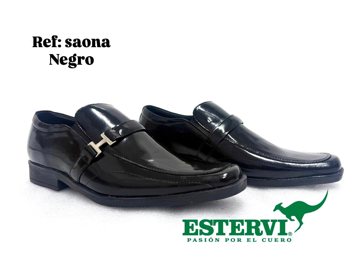 Zapato Mocasín Saona Cuero Negro riviera
