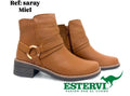 Botín Saray Cuero Miel