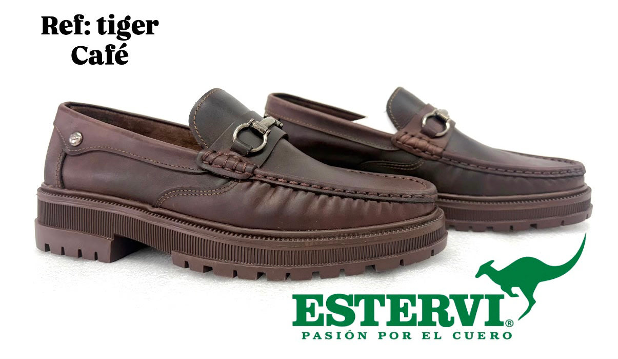 Mocasín Tiger Cuero Café