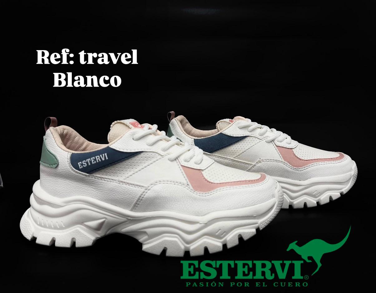 Tenis Travel Cuero Blanco