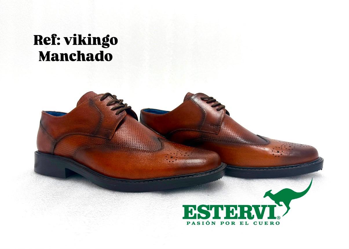 Zapato Vikingo Cuero Manchado