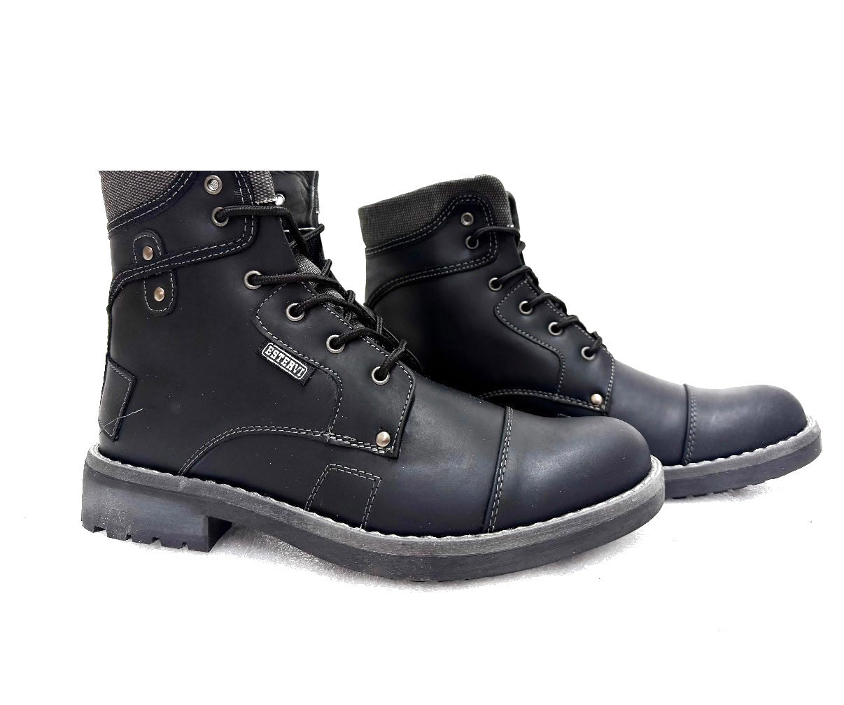 Bota Roker Cuero Negro graso